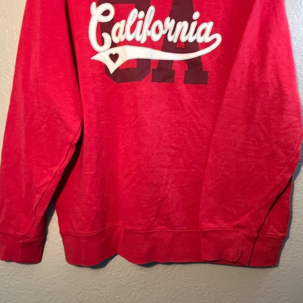 Y2K Blissliving Home Red California Crew Neck Sweater Embroidered CA SZ XL 2000s - Picture 4 of 9